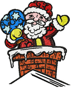 Christmas drawings Santa embroidery design
