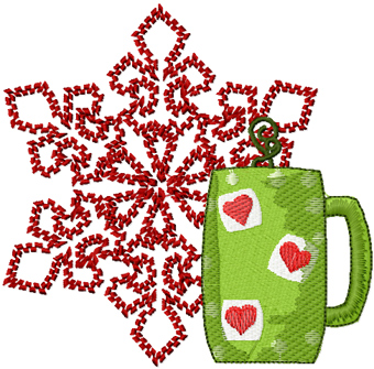 Christmas Tea machine embroidery design