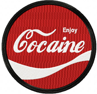 Cocaine machine embroidery design