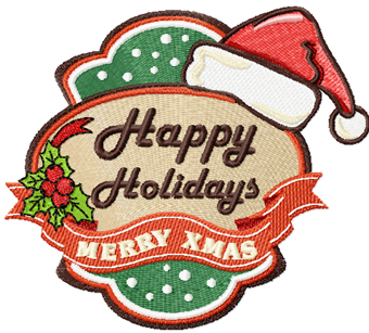 Christmas Happy Holidays machine embroidery design