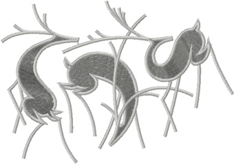 Three deers machine embroidery design
