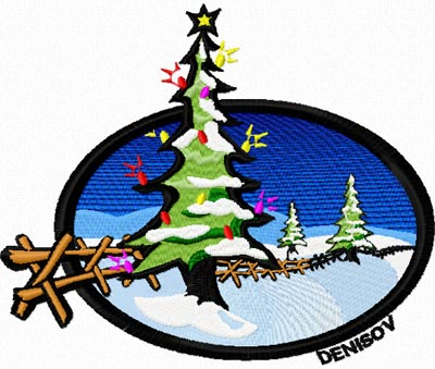 free christmas landscape embroidery