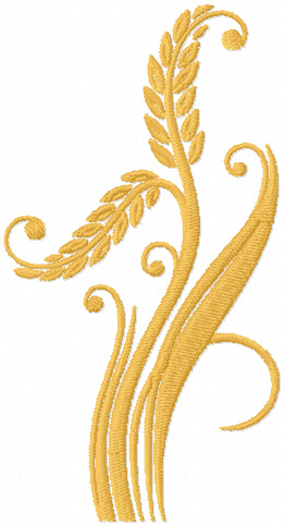 stems of wheat machine embroidery