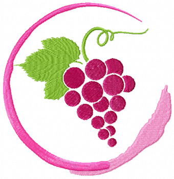 Wine Grape symbol  free machine embroidery