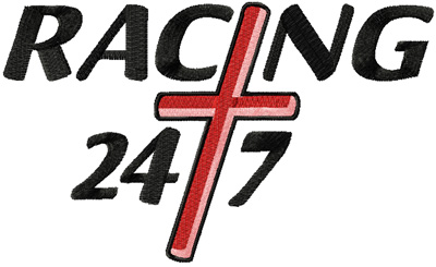 Racing 24 7 embroidery custom logo