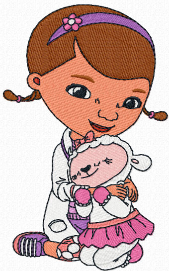 Doc McStuffins and Lambie machine embroidery design