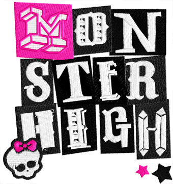 Monster High logo machine embroidery design