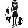 Emily the strange with cats embroidery design