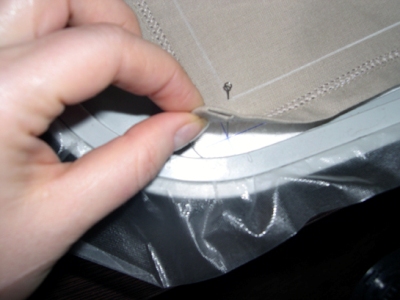 Fixing the napkin with pins