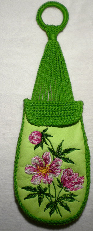 embroidered bag with flower design