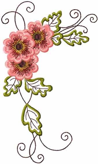 Vintage Flower machine embroidery design