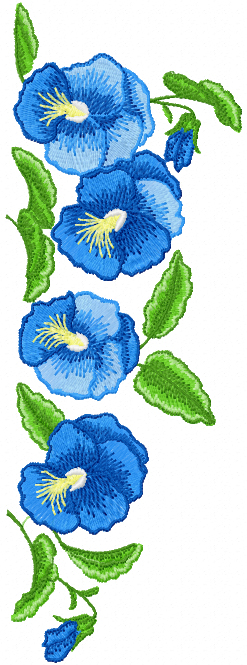 Flower decoration free machine embroidery design