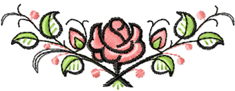 Cute Rose free machine embroidery design