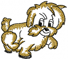 Free little funny dog machine embroidery design