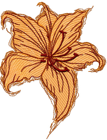 Flower Lilia free machine embroidery design