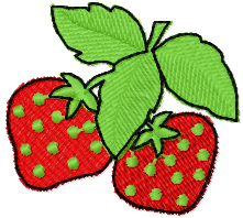 Strawberries free machine embroidery design