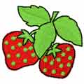 Strawberries free machine embroidery design