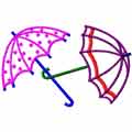 Two Umbrellas free machine embroidery design