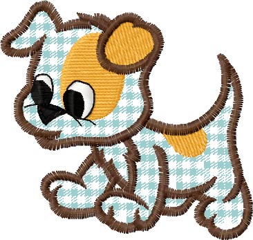 free applique embroidery dog design