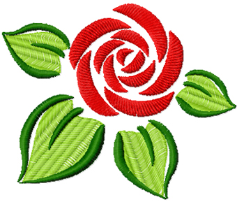 Rose free machine embroidery design