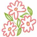 Pink flowers free machine embroidery design