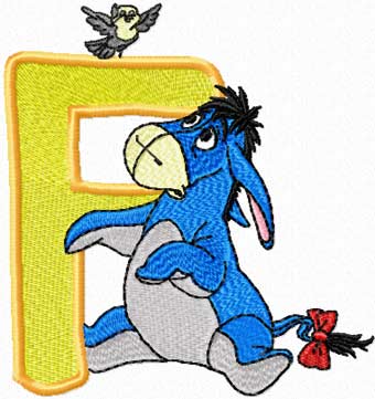 Eeyore free machine embroidery design from Disney collection