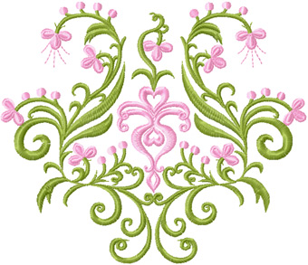 Flowers panel free machine embroidery design