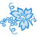 Blue leaf free machine embroidery design