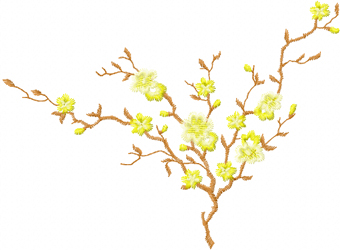 Apple flowers branch free machine embroidery design