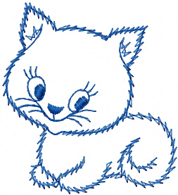 Cute Kitty free machine embroidery design