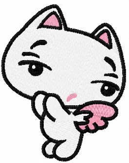 Little cute kitty free machine embroidery design