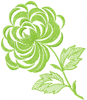 Elegant flower free machine embroidery design