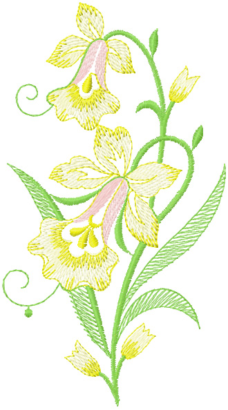 Free elegant flower machine embroidery design