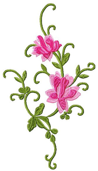 Free retro flowers machine embroidery design