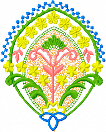 Flowers decoration free machine embroidery design