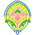 Flowers decoration free machine embroidery design