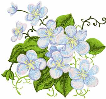 Forget me not free machine embroidery design