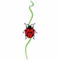 Leave and ladybug free machine embroidery design