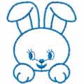 Little happy bunny face free machine embroidery design