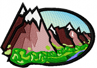 Old mountain free machine embroidery design