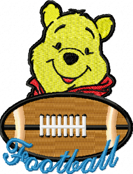 Winnie pooh football logo  free machine embroidery design
