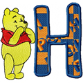 Free embroidery design Pooh Alphabet letter H