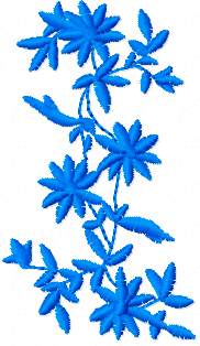One color flowers free machine embroidery design