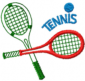 Tennis free machine embroidery design