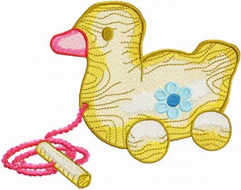 Wooden duck free machine embroidery design 