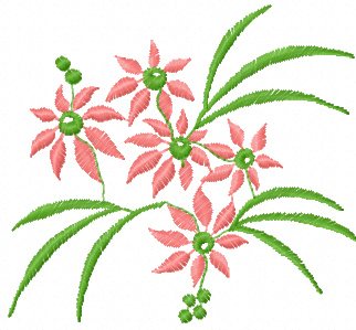 Flowers bouquet free machine embroidery design