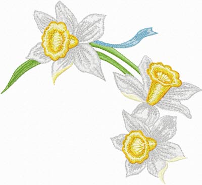 free daffodil embroidery design download