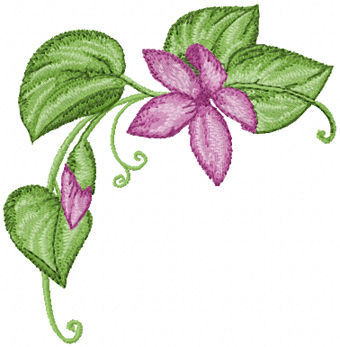 Corner flower free machine embroidery design