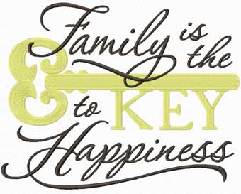 Family is the Key to happiness machine embroidery design