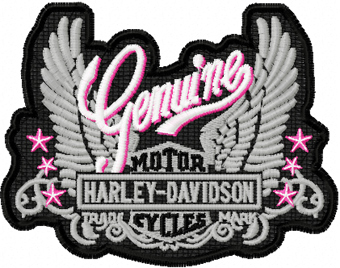 Genuine Harley Davidson Nautical Ladies machine embroidery design